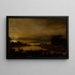 Landscape with Canal at Dusk - Aert van der Neer — framed artwork on a wall