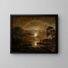 van de maanlicht op een Nederlandse rivier - Aert van der Neer — ingelijst kunstwerk aan de muur