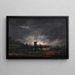 Landschap bij maanlicht met een windmolen - Aert van der Neer — ingelijst kunstwerk aan de muur