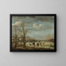 Landschap in de winter nabij een stad met kale bomen - Aert van der Neer — ingelijst kunstwerk aan de muur