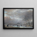 Landschap met schaatsers op een bevroren rivier - Aert van der Neer — ingelijst kunstwerk aan de muur