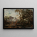 Bosrijk landschap met jager - Aert van der Neer — ingelijst kunstwerk aan de muur