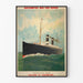 Poster Cherbourg vintage reclame – Amerikaanse Lijn transatlantisch passagiersschip