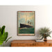 Poster Cherbourg vintage reclame – Amerikaanse Lijn transatlantisch passagiersschip