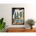 Poster Coutances vintage – Kathedraal en markt