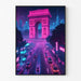 Poster Cyberpunk van Parijs - Arc de Triomphe