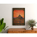 Poster Mont-Saint-Michel vintage – Zonsondergang en tocht met koets