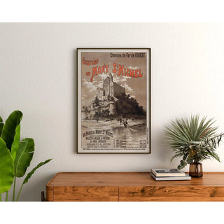 Affiche Mont-Saint-Michel vintage – Excursion ferroviaire depuis Paris