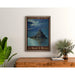 Poster Mont-Saint-Michel vintage – Nachtzicht bij maanlicht