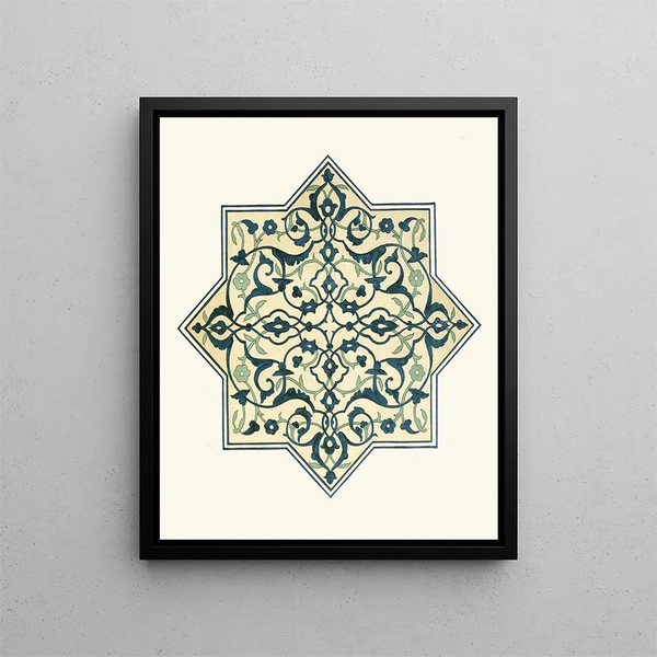 decorative tile plaques from the Afghan Border Commission Pl 03 - Afghan Border Commission — framed artwork on a wall