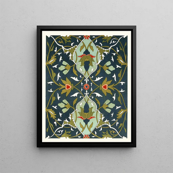decorative tile plaques from the Afghan Border Commission Pl 10 - Afghan Border Commission — framed artwork on a wall
