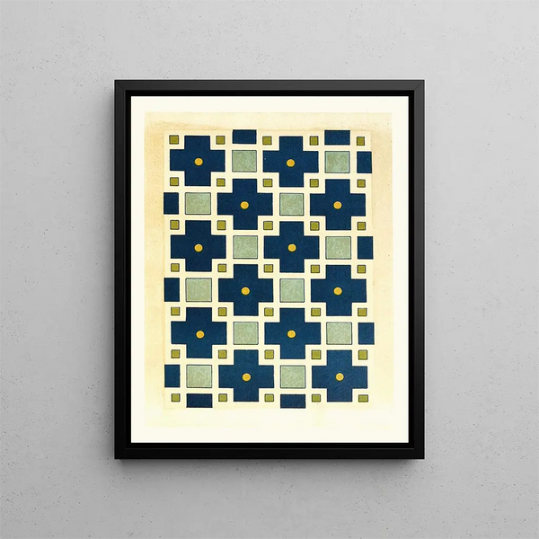 decorative tile plaques from the Afghan Border Commission Pl 18 - Afghan Border Commission — framed artwork on a wall