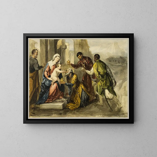 Drie Koningen - Na Bonifacio Veronese — ingelijst kunstwerk aan de muur