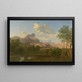 Klassiek landschapsschilderij met aquaduct en forteresse - Agathon du Petitbois — ingelijst kunstwerk aan de muur