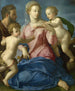 De Heilige Familie met de heilige Johannes de Doper - Agnolo Bronzino — weergave van het kunstwerk