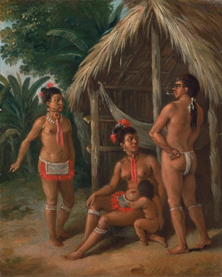 Agostino Brunias - A Leeward Islands Carib Family Outside A Hut.webp