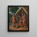van een Caribische familie uit de Leeward-eilanden buiten een hut - Agostino Brunias — ingelijst kunstwerk aan de muur
