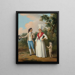 Agostino Brunias - A young couple and child promenading Dominica.webp