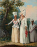 De bruidsmeisjes van Dominique - Agostino Brunias — weergave van het kunstwerk