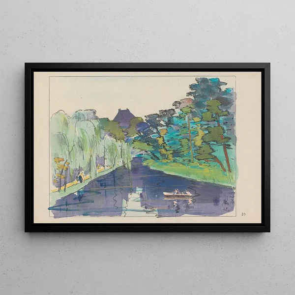 Temple Isshinji of the teahouse with eight windows - Akamatsu Rinsaku — framed artwork on a wall