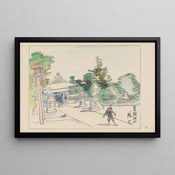 Sanctuaire Toyokuni dedicated to Toyotomi Hideyoshi - Akamatsu Rinsaku — framed artwork on a wall