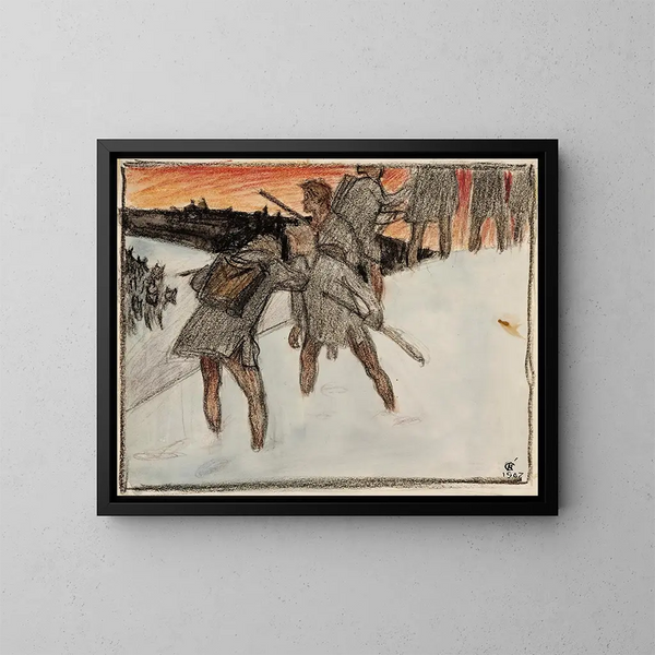 Fuite d'Impivaara - Akseli Gallen-Kallela — framed artwork on a wall