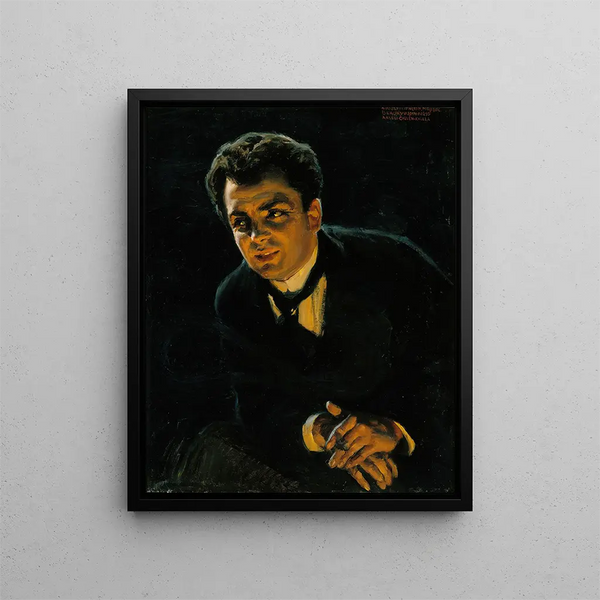 portret van de Duitse acteur Rudolf Rittner - Akseli Gallen-Kallela — ingelijst kunstwerk aan de muur