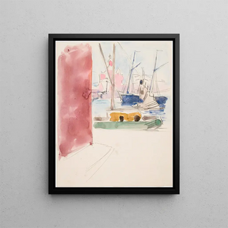 Akseli GallenKallela - Ships in the South Harbor sketch.webp