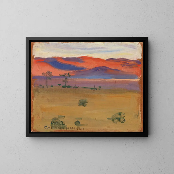 van de zonsondergang op de savanne - Akseli Gallen-Kallela — ingelijst kunstwerk aan de muur