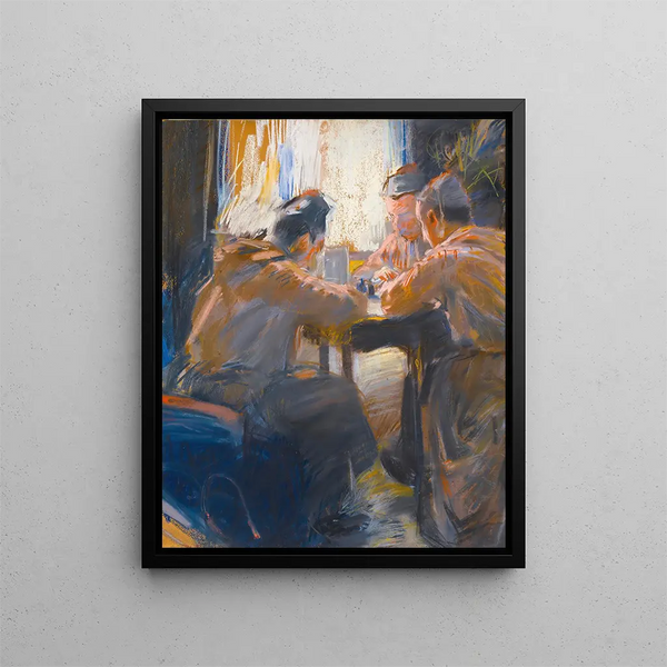 De Kaartspelers - Akseli Gallen-Kallela — ingelijst kunstwerk aan de muur