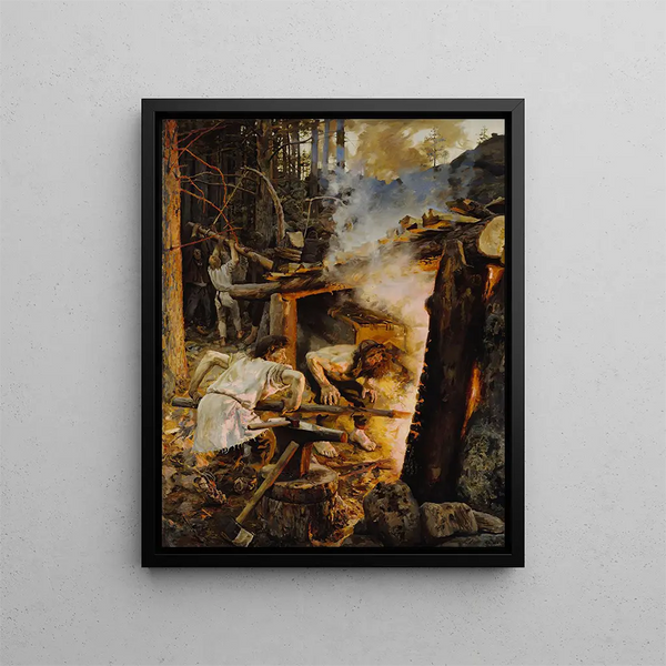 La Forge du Sampo - Akseli Gallen-Kallela — ingelijst kunstwerk aan de muur