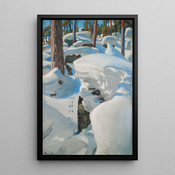 The Lynx's Lair - Akseli Gallen-Kallela — framed artwork on a wall
