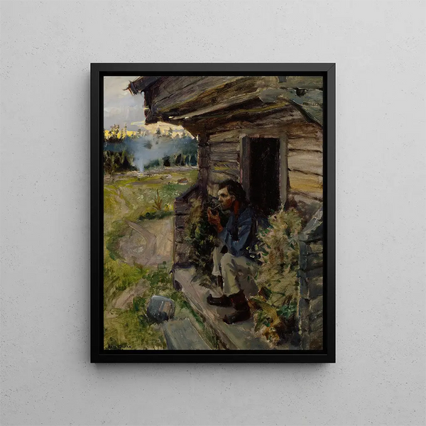 rustige avond - Akseli Gallen-Kallela — ingelijst kunstwerk aan de muur