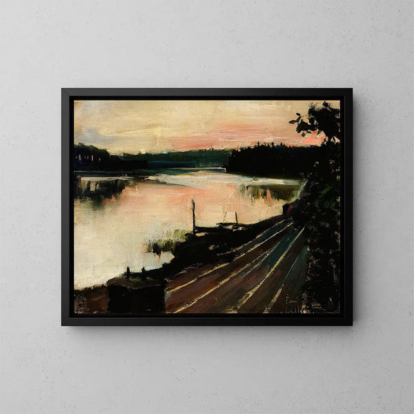 Uitzicht vanaf Elintarha bij zonsondergang - Akseli Gallen-Kallela — ingelijst kunstwerk aan de muur
