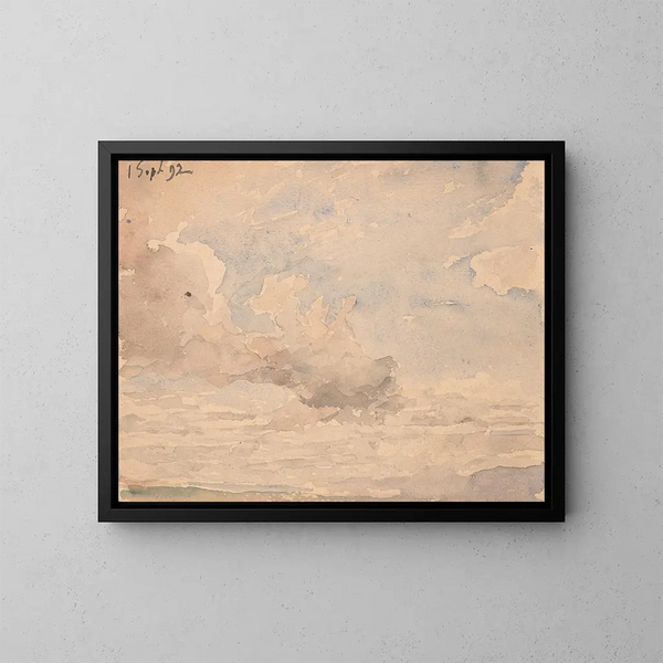 Uitzicht op het noordoosten van het Neuchâtel-meer vanaf Ins - Albert Anker — ingelijst kunstwerk aan de muur