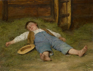 Albert Anker - Boy Asleep in the Hay.webp
