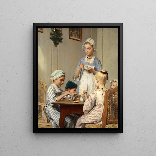 Kinderen aan de ontbijttafel - Albert Anker — ingelijst kunstwerk aan de muur