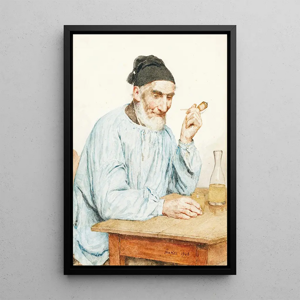 van het boerenlandschap 'Ins à table' - Albert Anker — ingelijst kunstwerk aan de muur