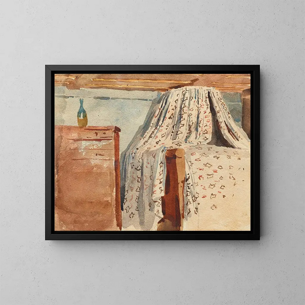 Binnenkamer schilderij - Albert Anker — ingelijst kunstwerk aan de muur