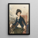 Vrouw zittend in een fauteuil met haar hond - Albert Besnard — ingelijst kunstwerk aan de muur