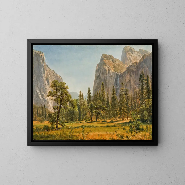van Chutes de Bridalveil, vallée de Yosemite, Californie - Albert Bierstadt — ingelijst kunstwerk aan de muur