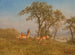 Antilope graast - Albert Bierstadt — weergave van het kunstwerk