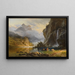 Indianen die met speer vissen - Albert Bierstadt — ingelijst kunstwerk aan de muur