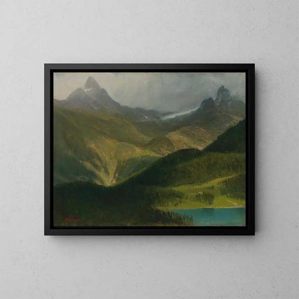 Berglandschap - Albert Bierstadt — ingelijst kunstwerk aan de muur