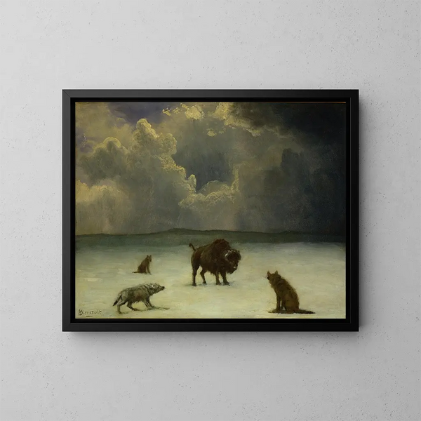 Piégé - Albert Bierstadt — ingelijst kunstwerk aan de muur