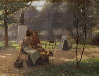 Albert Cresswell - Zwei junge Mdchen im Park.webp