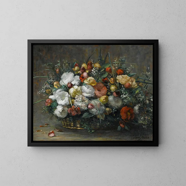 Still life in a basket - Albert Dubois-Pillet — framed artwork on a wall