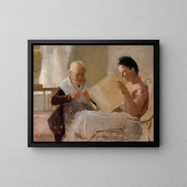 Annie Edelfelt with Fredrika Snygg - Albert Edelfelt — framed artwork on a wall