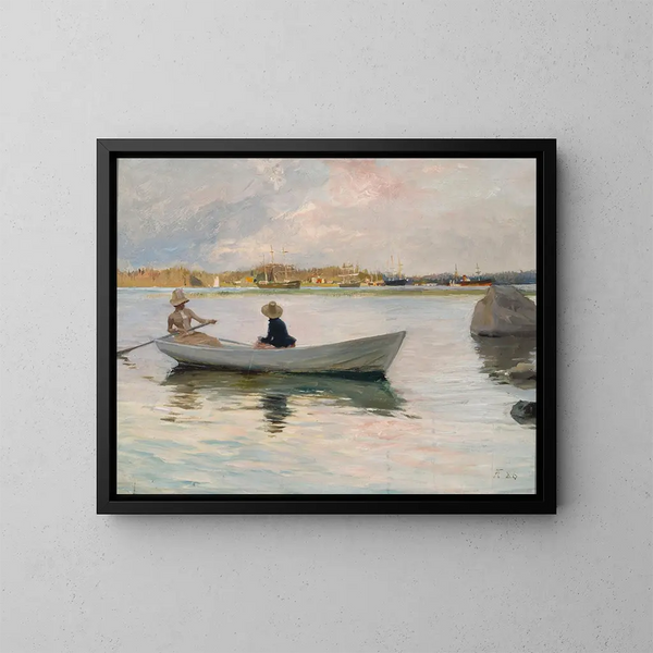 Meisjes in een roeiboot - Albert Edelfelt — ingelijst kunstwerk aan de muur