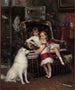 Michel en Xénia, kinderen van keizer Alexander III - Albert Edelfelt — weergave van het kunstwerk
